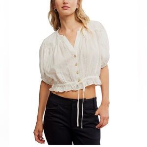 Free People Women's Little Cloud Shirt,‎ Size SMALL